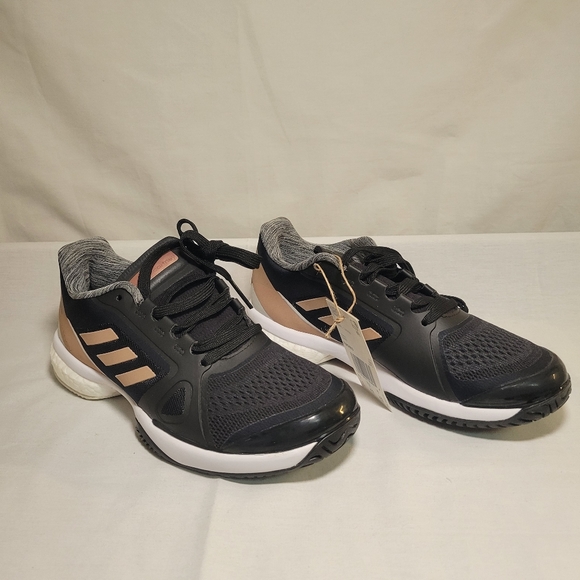 Adidas Stella McCartney aSMC Tennis Sneaker (black with pink trim) Size 5 - Picture 3 of 5